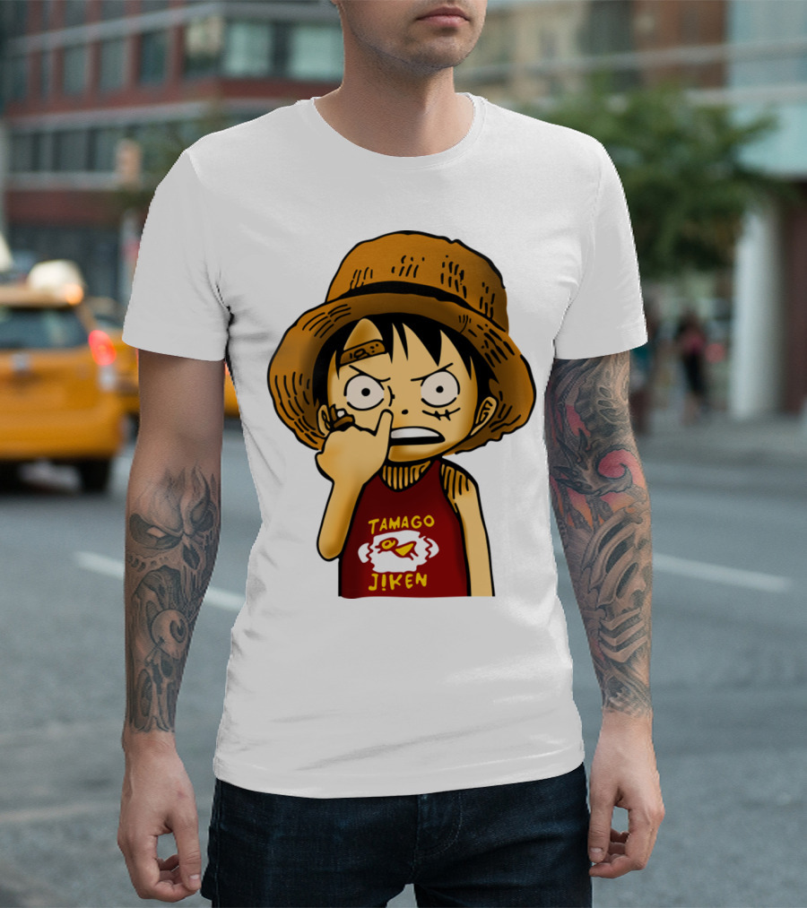 Luffy Childhood Tamago Jiken Iconic Straw Hat Young Luffy T-Shirt