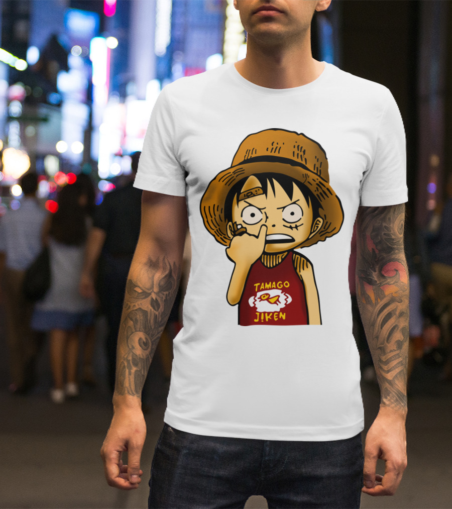 Luffy Childhood Tamago Jiken Iconic Straw Hat Young Luffy T-Shirt