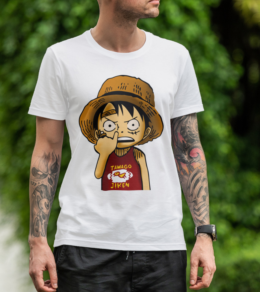 Luffy Childhood Tamago Jiken Iconic Straw Hat Young Luffy T-Shirt