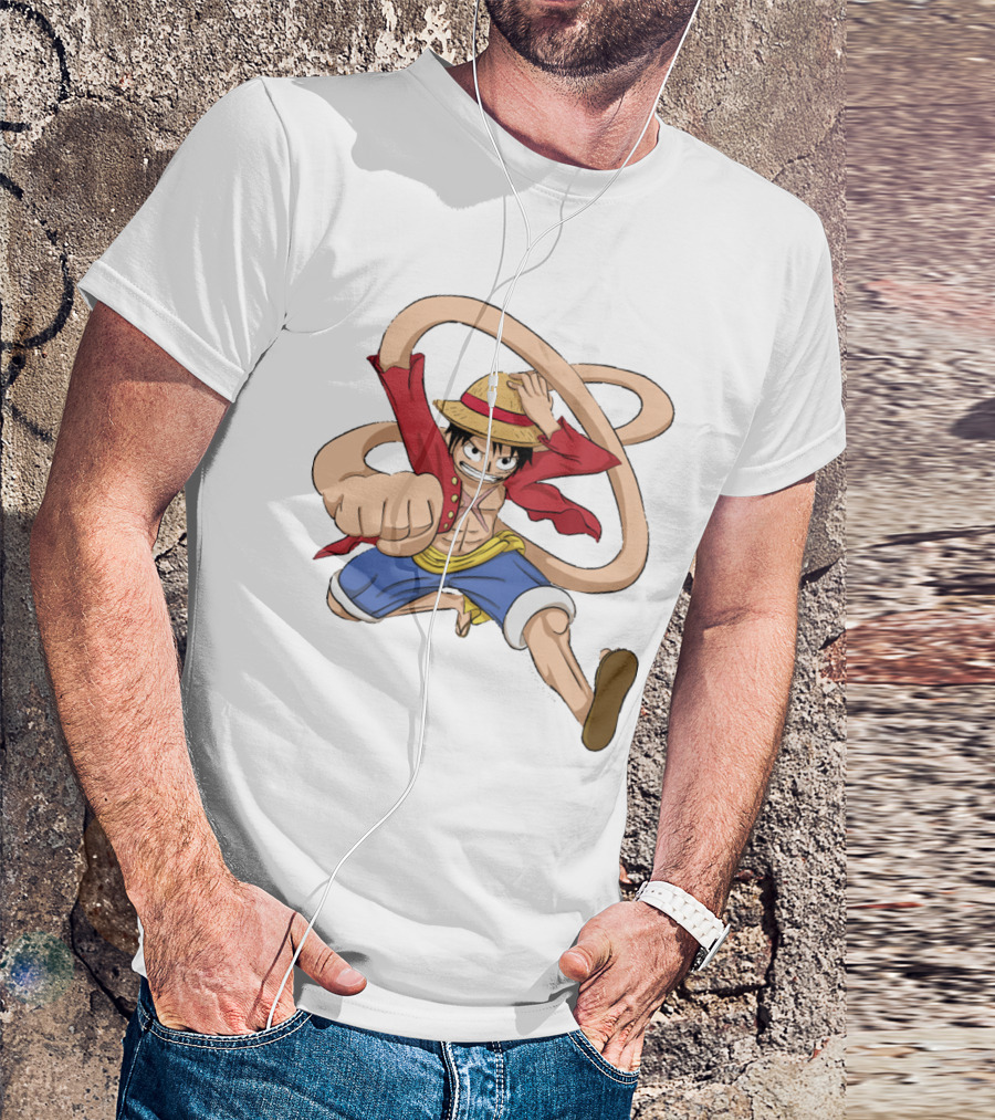 Luffy Straw Hat Punch Stretching Adventure T-Shirt
