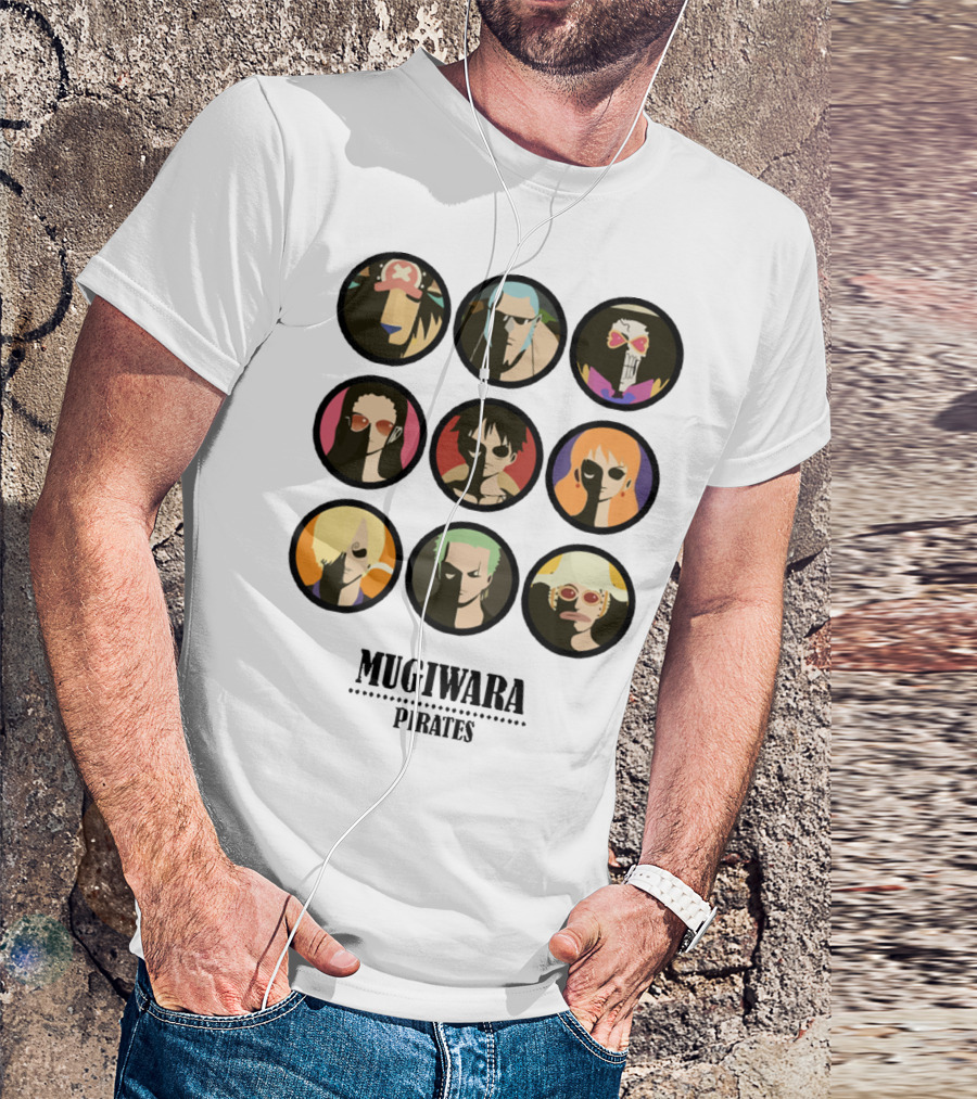Mugiwara Pirates One Piece Characters Circles T-Shirt