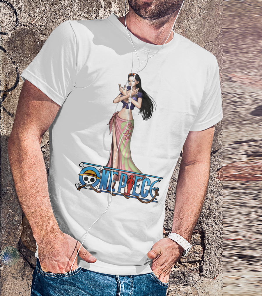 One Piece Nico Robin Anime Character With Straw Hat Pirate T-Shirt