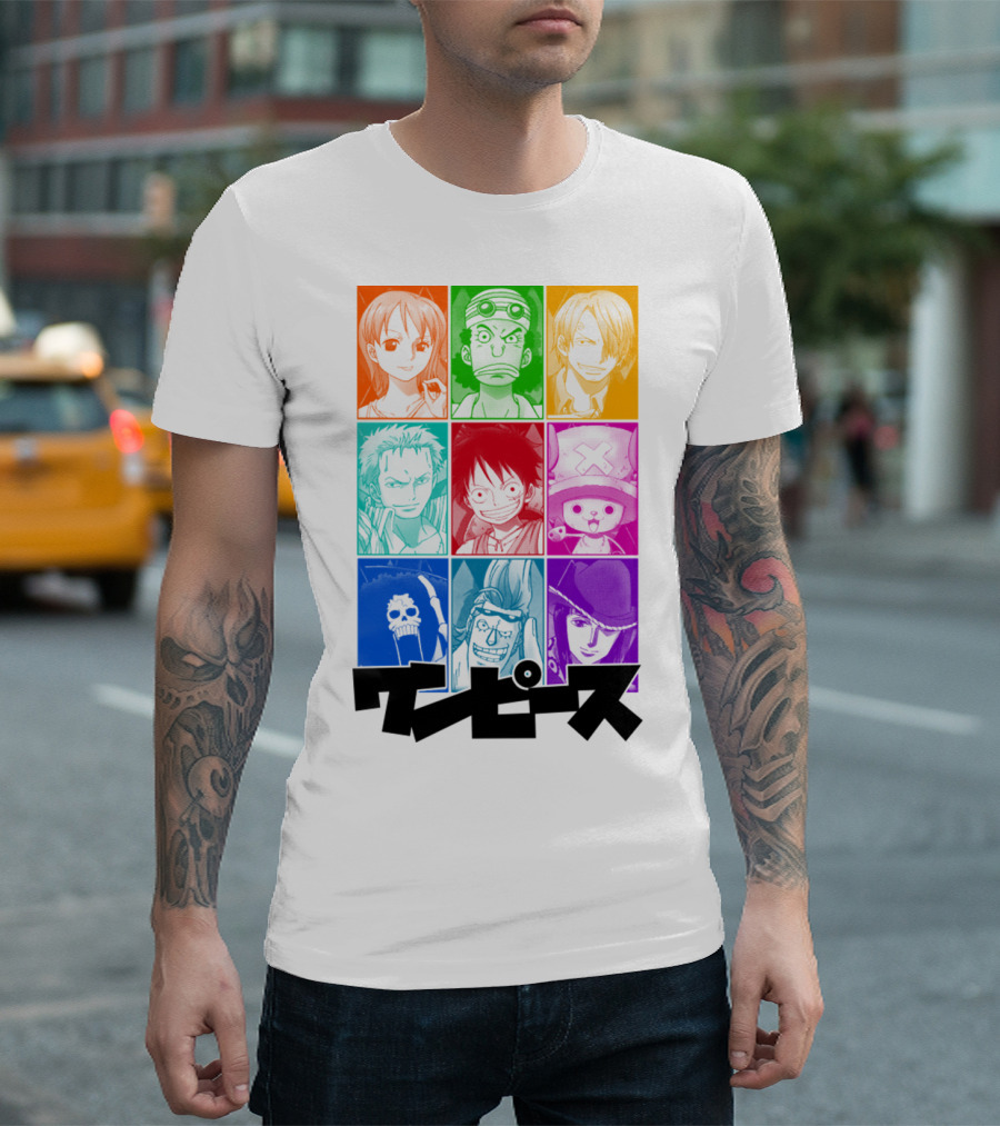One Piece of a Team Nine Characters Collage T-Shirt
