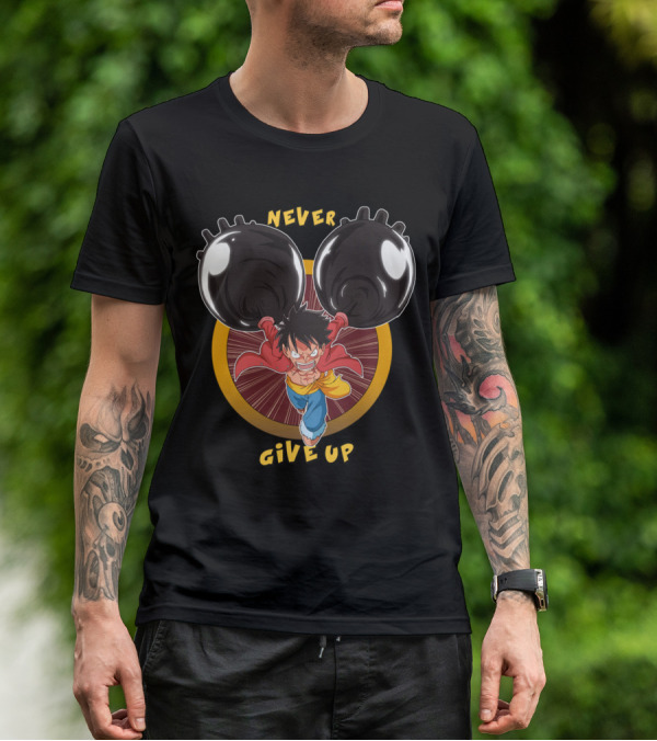 Luffy Enraged Never Give Up T-Shirt