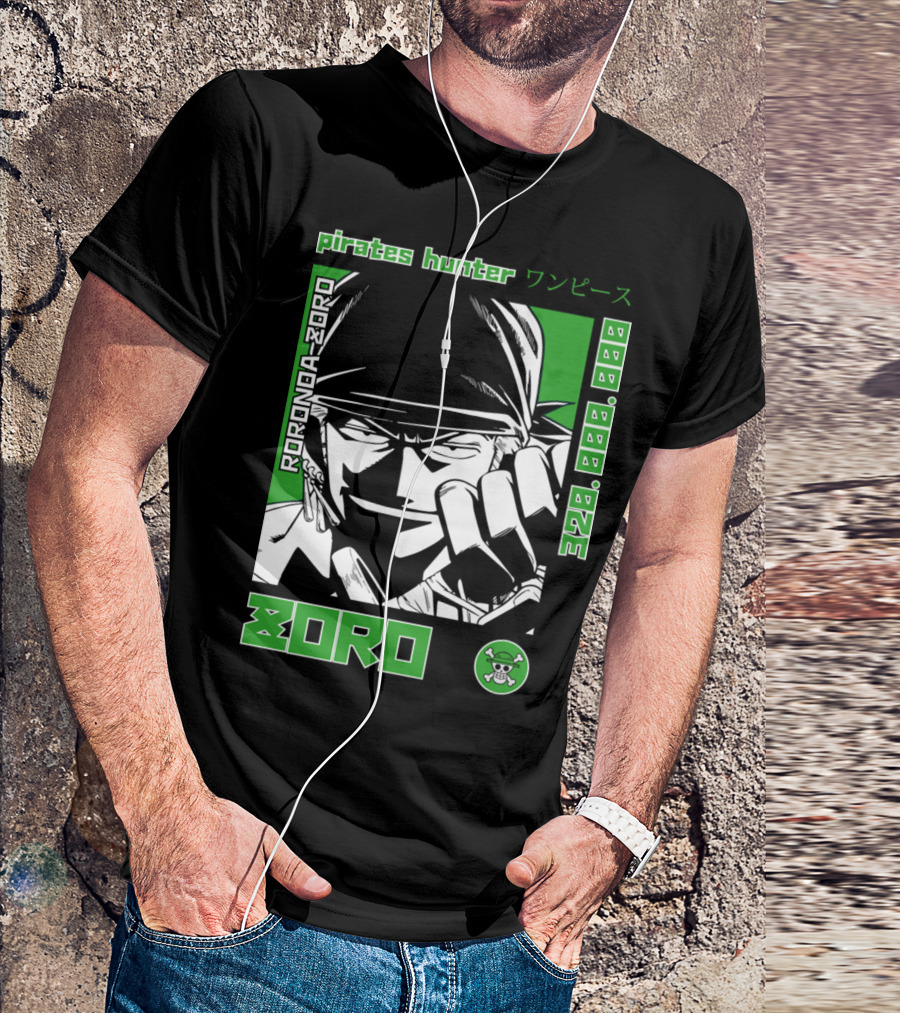 Pirates Hunter Roronoa Zoro 320000000 One Piece Zoro T-Shirt
