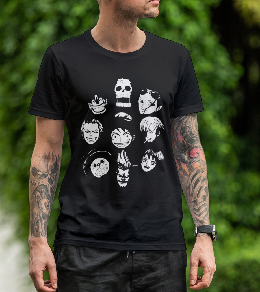 One Piece Straw Hat Crew Faces T-Shirt