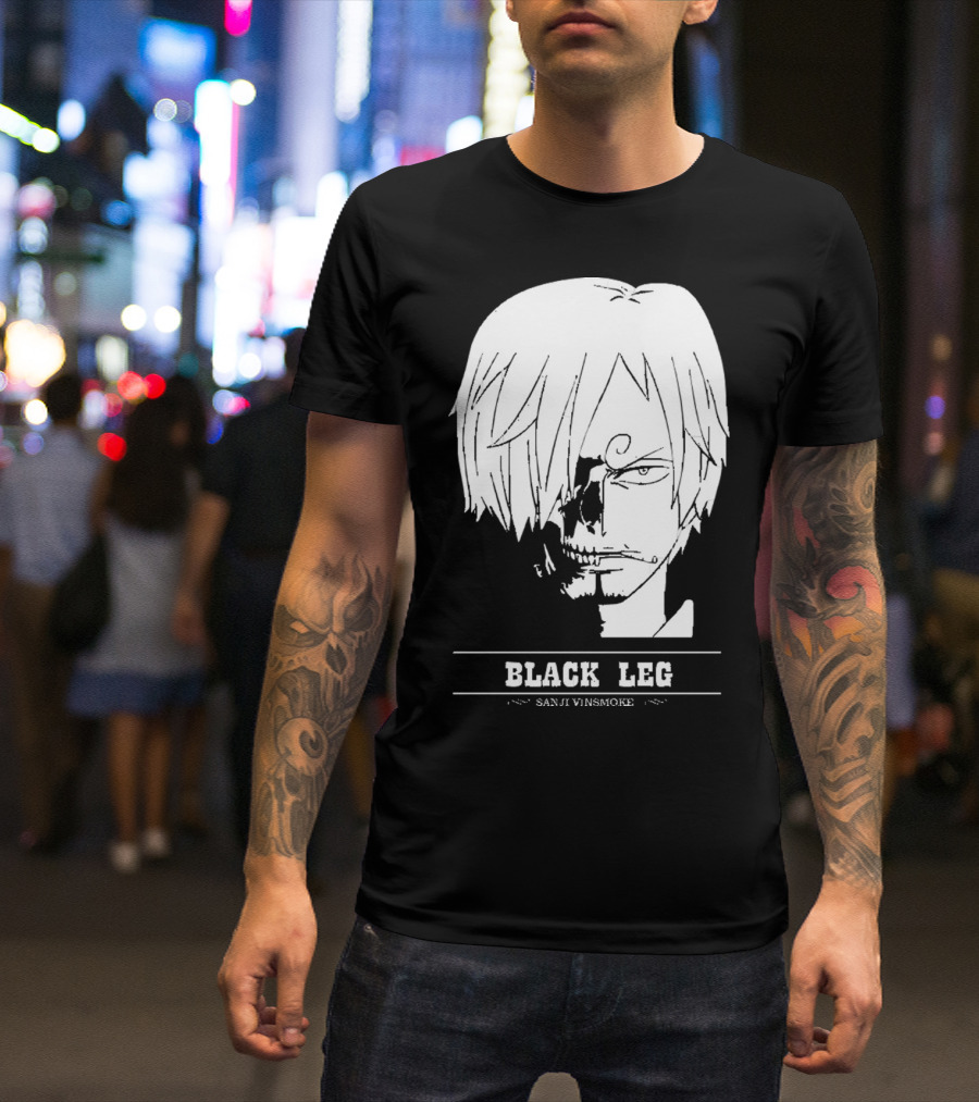Sanji Vinsmoke Black Leg Anime Character Sketch T-Shirt