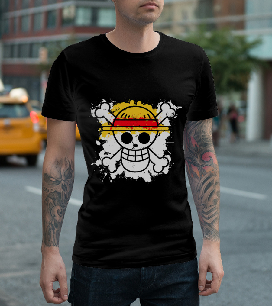 Straw Hat Pirates Jolly Roger Skull Emblem One Piece Anime T-Shirt