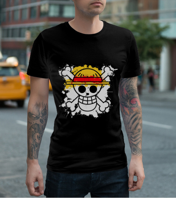 Straw Hat Pirates Jolly Roger Skull Emblem One Piece Anime T-Shirt