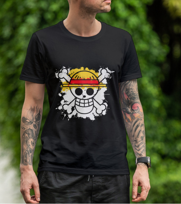 Straw Hat Pirates Jolly Roger Skull Emblem One Piece Anime T-Shirt