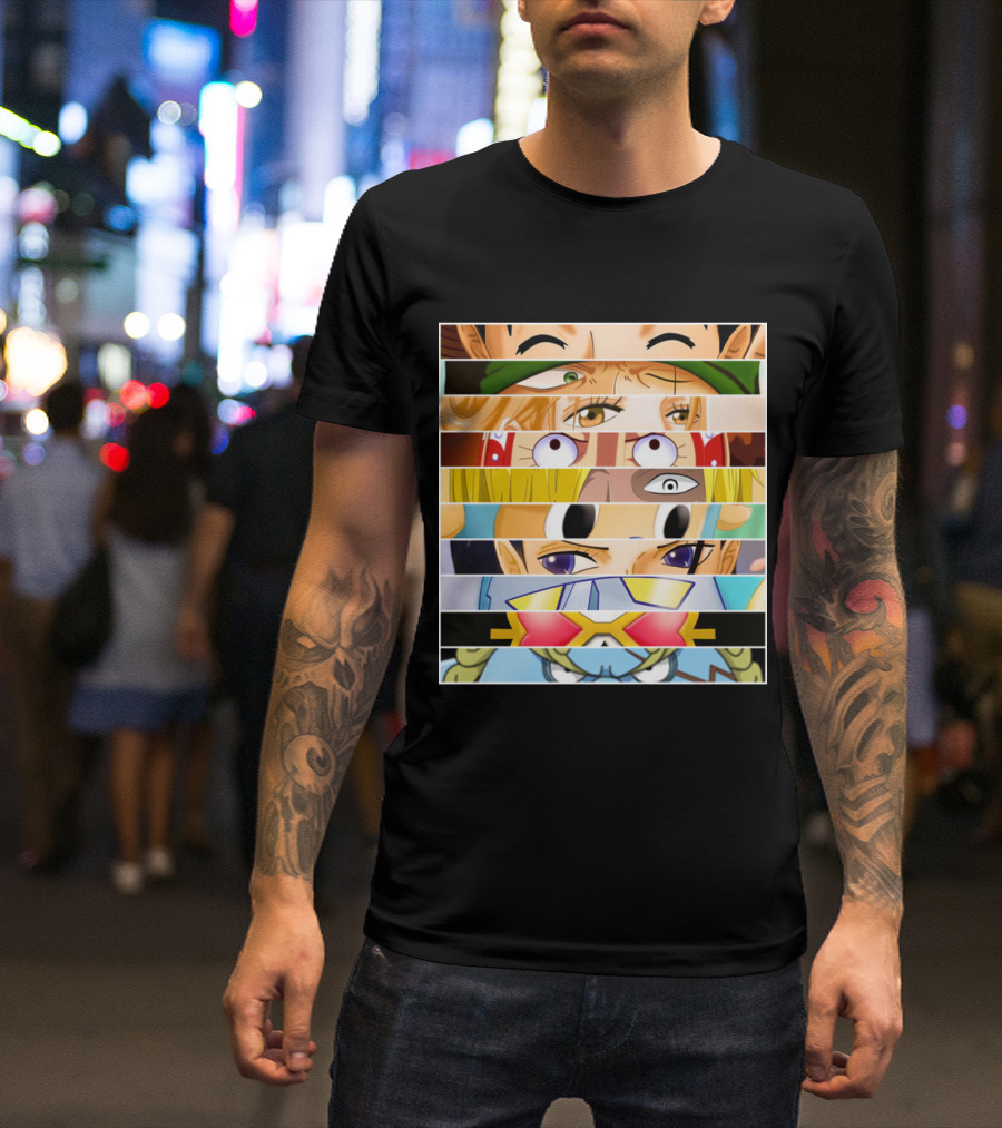 Strawhat Pirate Crew Eyes Zoro Nami Usopp Sanji Franky One Piece T-Shirt