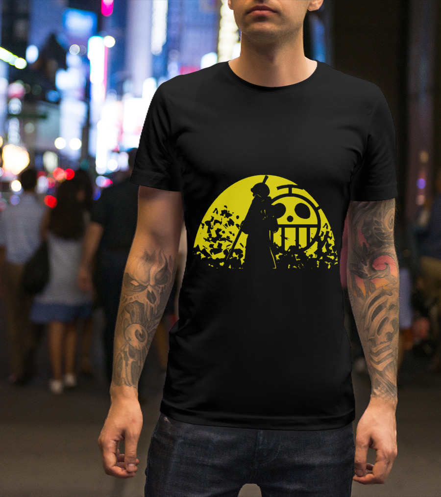 Trafalgar D Water Law One Piece Heart Pirates Jolly Roger Sunset T-Shirt