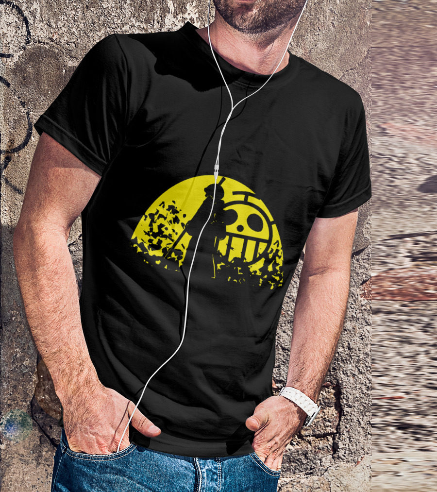 Trafalgar D Water Law One Piece Heart Pirates Jolly Roger Sunset T-Shirt