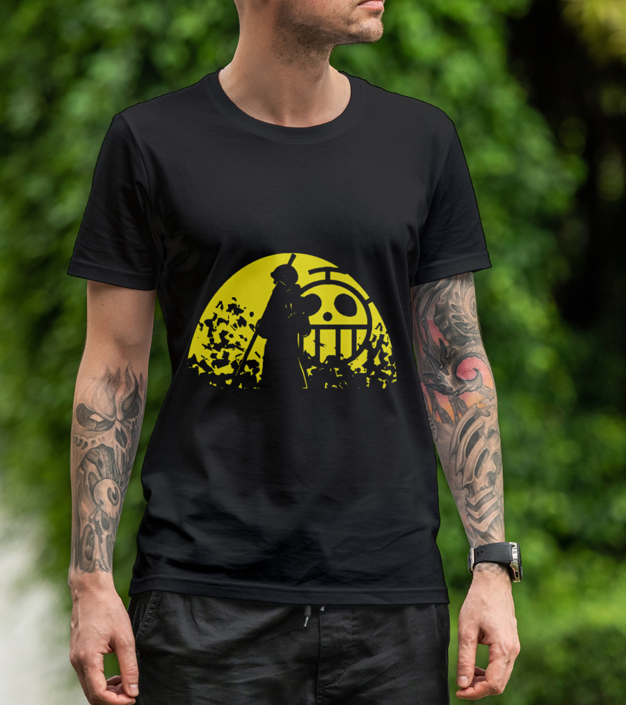 Trafalgar D Water Law One Piece Heart Pirates Jolly Roger Sunset T-Shirt