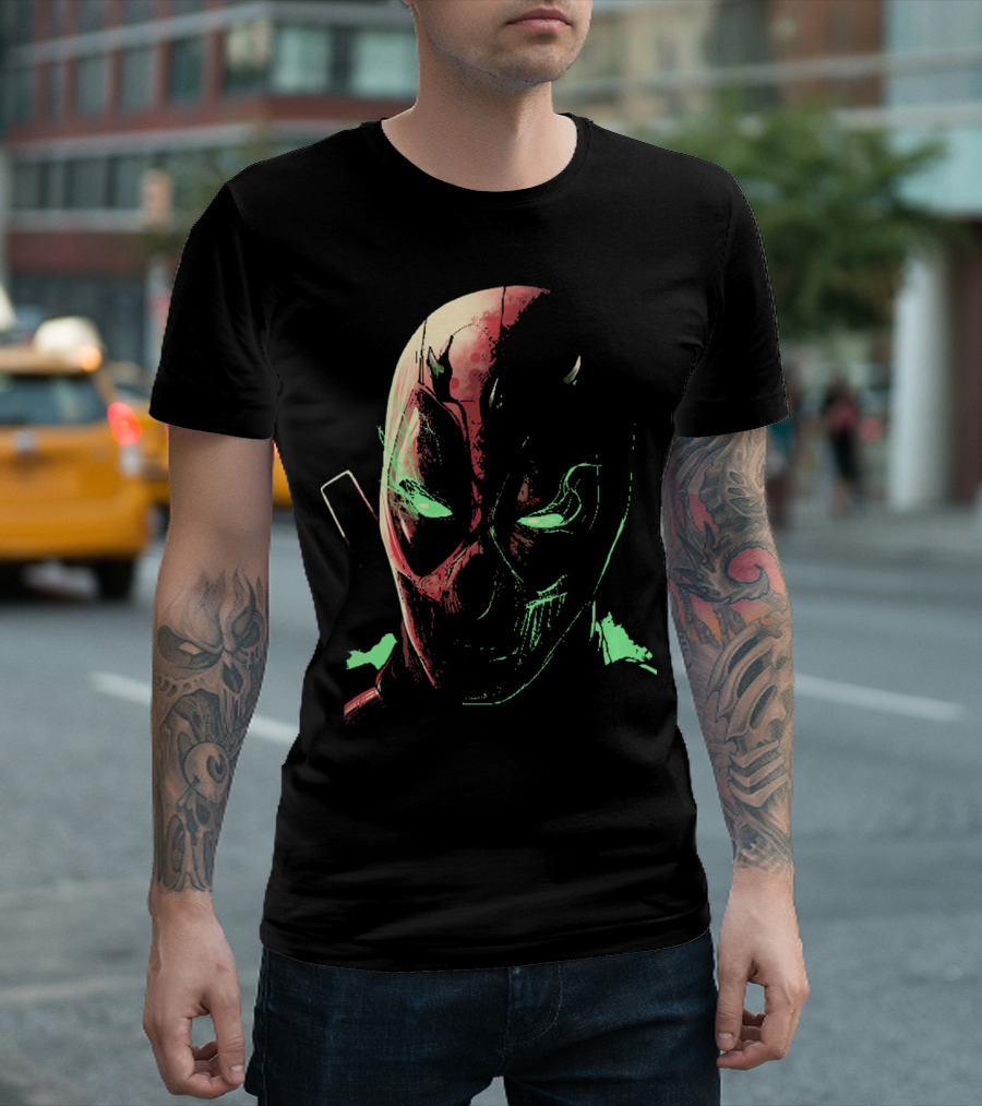 Deadpool Darth Maul Crossover Villainous Face Mashup T-Shirt