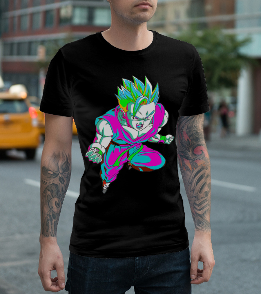 Anime Vaporwave 90s Super Saiyan Style Retro Neon Aesthetic T-Shirt