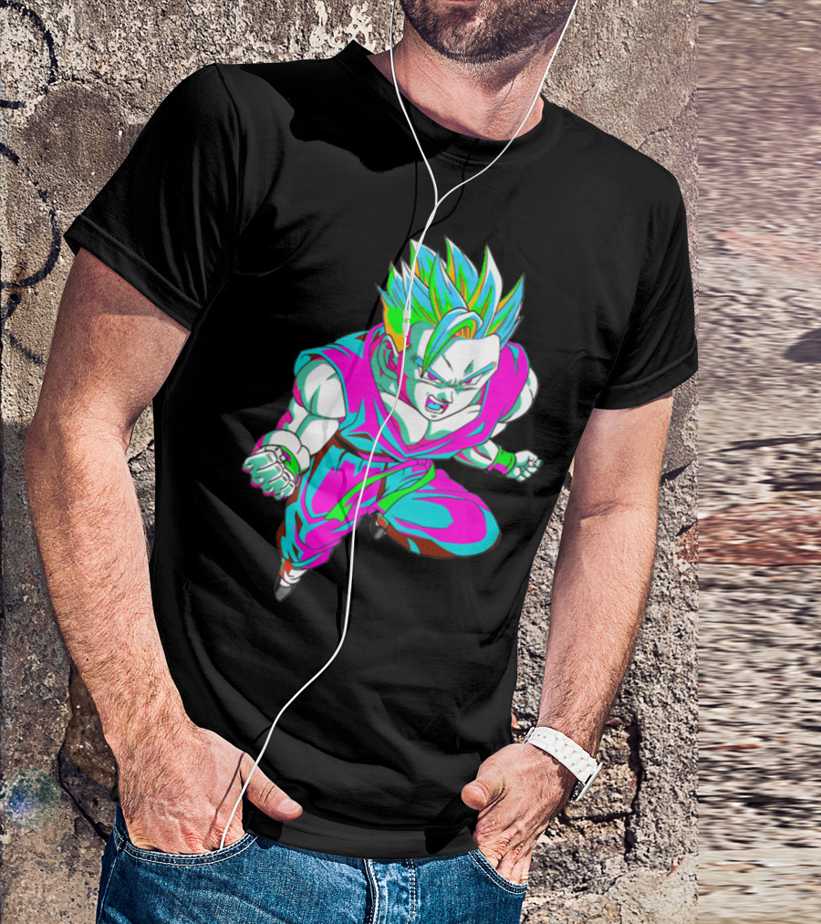 Anime Vaporwave 90s Super Saiyan Style Retro Neon Aesthetic T-Shirt