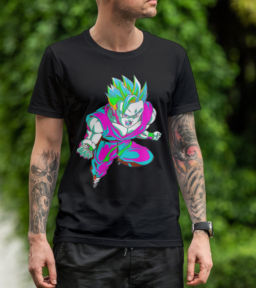Anime Vaporwave 90s Super Saiyan Style Retro Neon Aesthetic T-Shirt