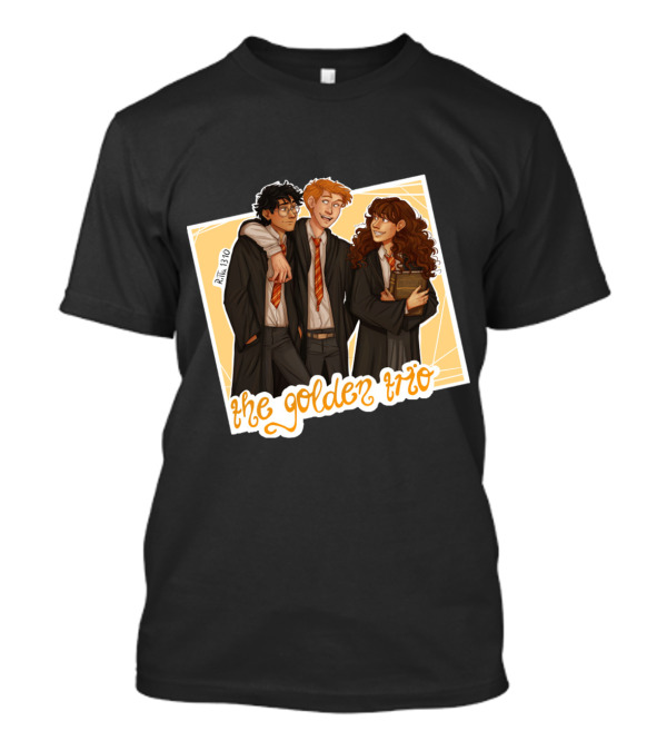 The Golden Trio: Ron, Hermione, And Harry In School Robes T-Shirt