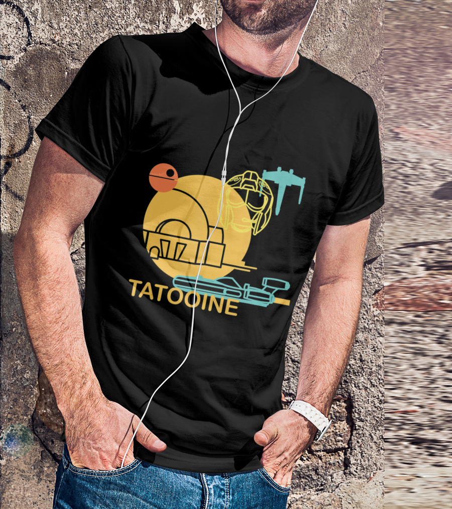 Star Wars A New Hope Tatooine X-Wing Droid Binary Sunset T-Shirt