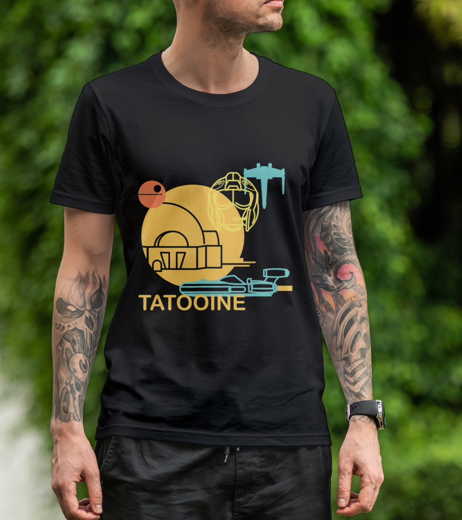 Star Wars A New Hope Tatooine X-Wing Droid Binary Sunset T-Shirt