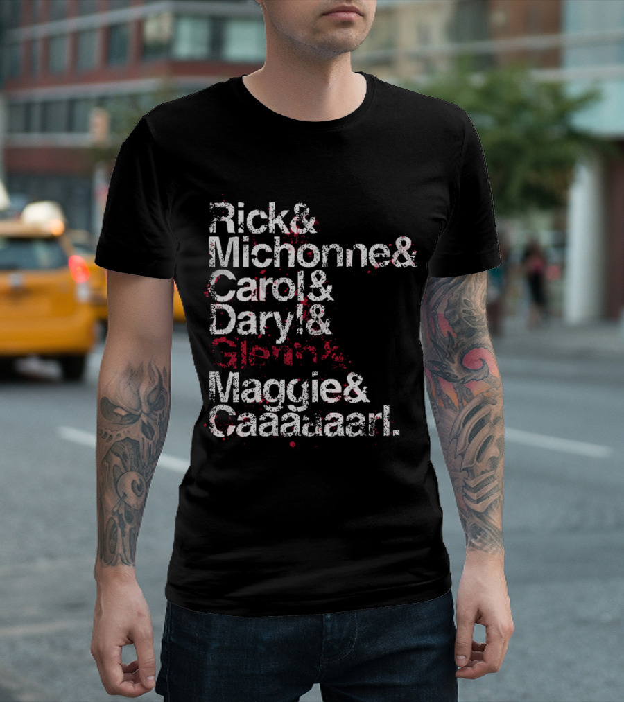Rick and Michonne and Carol and Daryl and Maggie and Caaaaarl Spoiler Version T-Shirt
