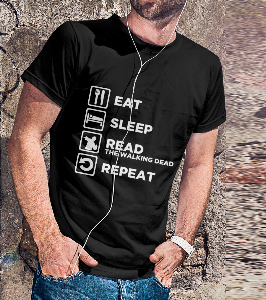 Eat Sleep Read The Walking Dead Repeat Zombie Cycle T-Shirt