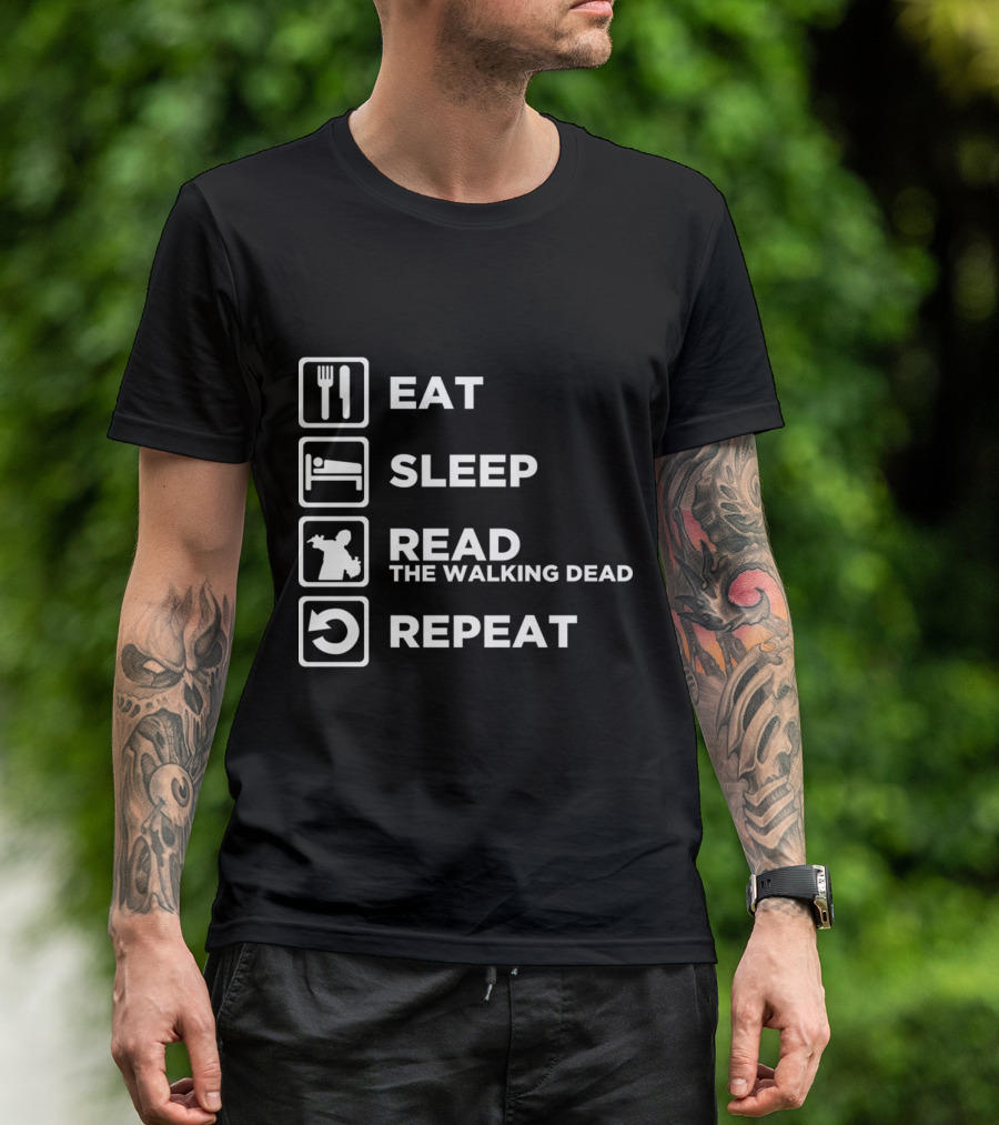 Eat Sleep Read The Walking Dead Repeat Zombie Cycle T-Shirt