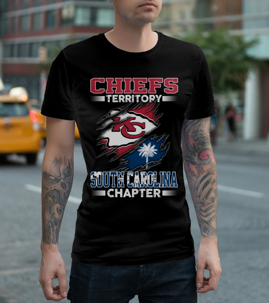 CHIEFS Territory South Carolina Chapter KC Logo Palmetto Flag T-Shirt