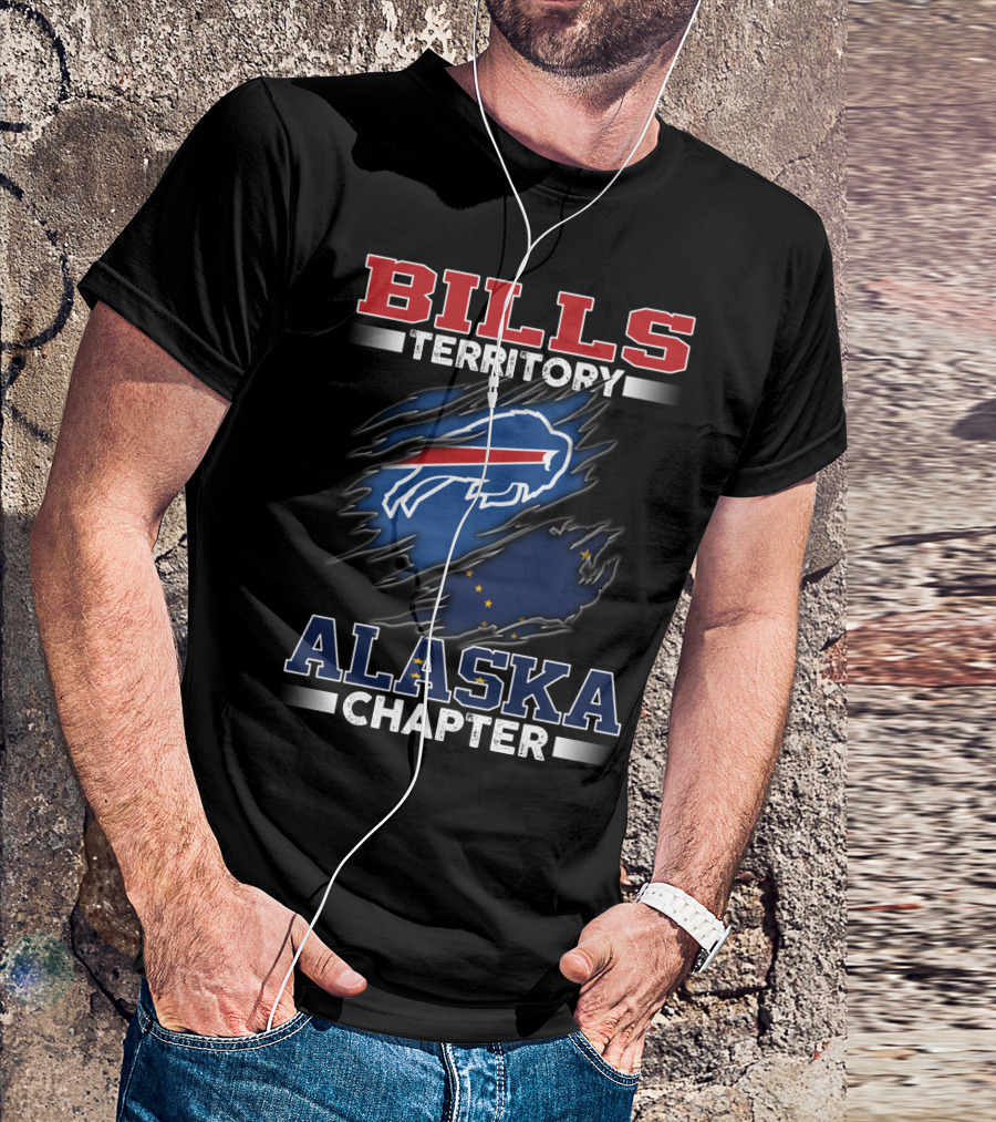 BILLS Territory Alaska Chapter Buffalo Icon With State Flag Elements T-Shirt