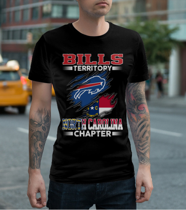 BILLS Territory North Carolina Chapter Buffalo Bills Logo And State Flag T-Shirt