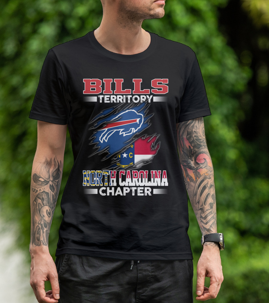 BILLS Territory North Carolina Chapter Buffalo Bills Logo And State Flag T-Shirt