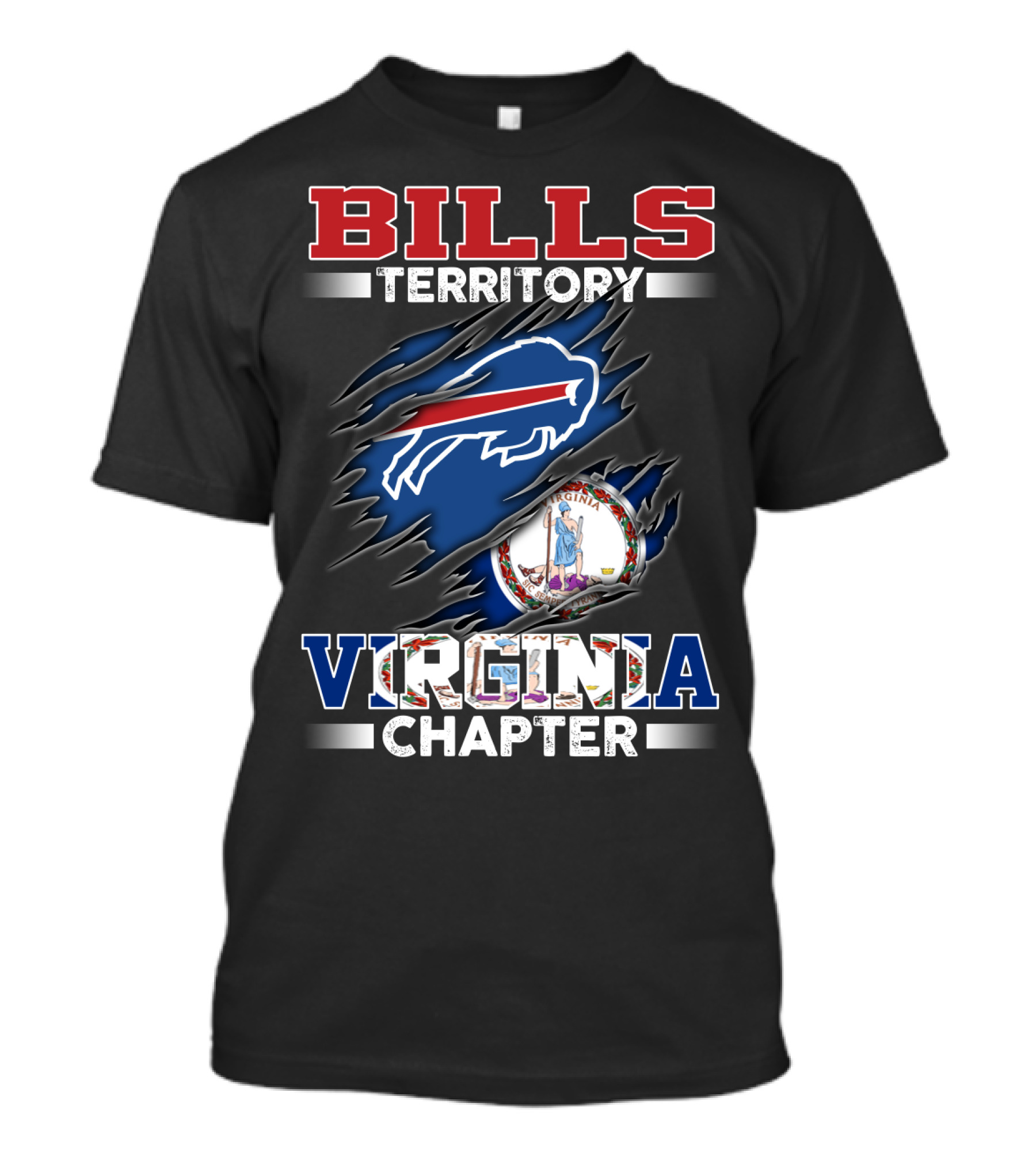 BILLS Territory Virginia Chapter Logo NFL Team Fan T-Shirt
