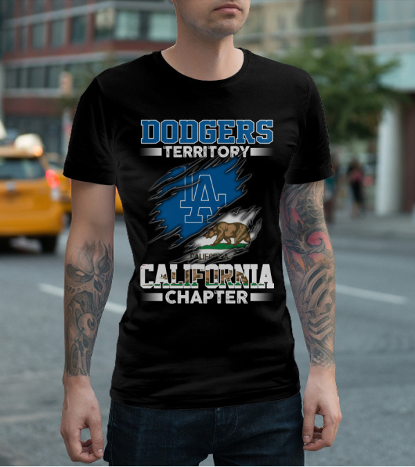 DODGERS TERRITORY CALIFORNIA CHAPTER LA LOGO CALIFORNIA BEAR FLAG T-Shirt