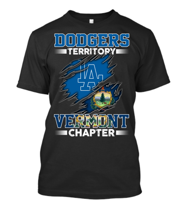 Dodgers Territory Vermont Chapter LA Logo Vermont Seal T-Shirt