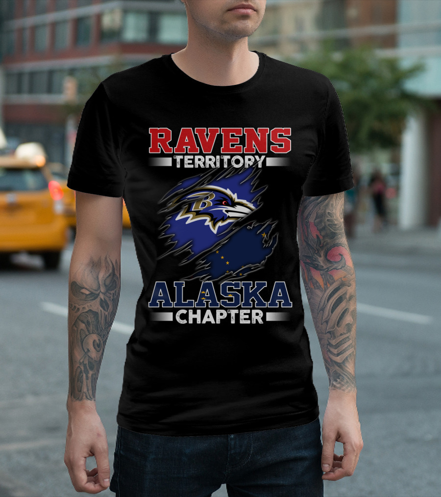 Ravens Territory Alaska Chapter Nfl Fan Logo State Pride T-Shirt