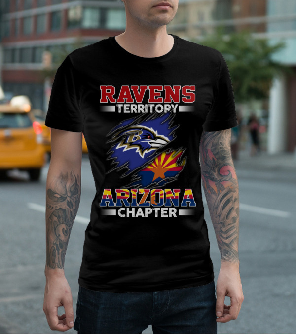 Ravens Territory Arizona Chapter Baltimore Ravens Logo Arizona Flag Elements T-Shirt