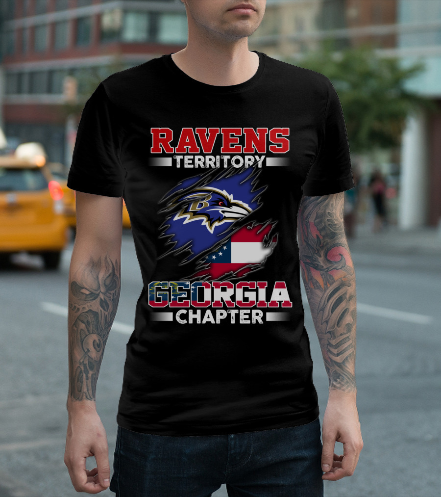 Ravens Territory Georgia Chapter Flag T-Shirt