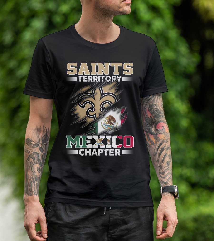 Saints Territory Mexico Chapter National Football Logo Flag T-Shirt