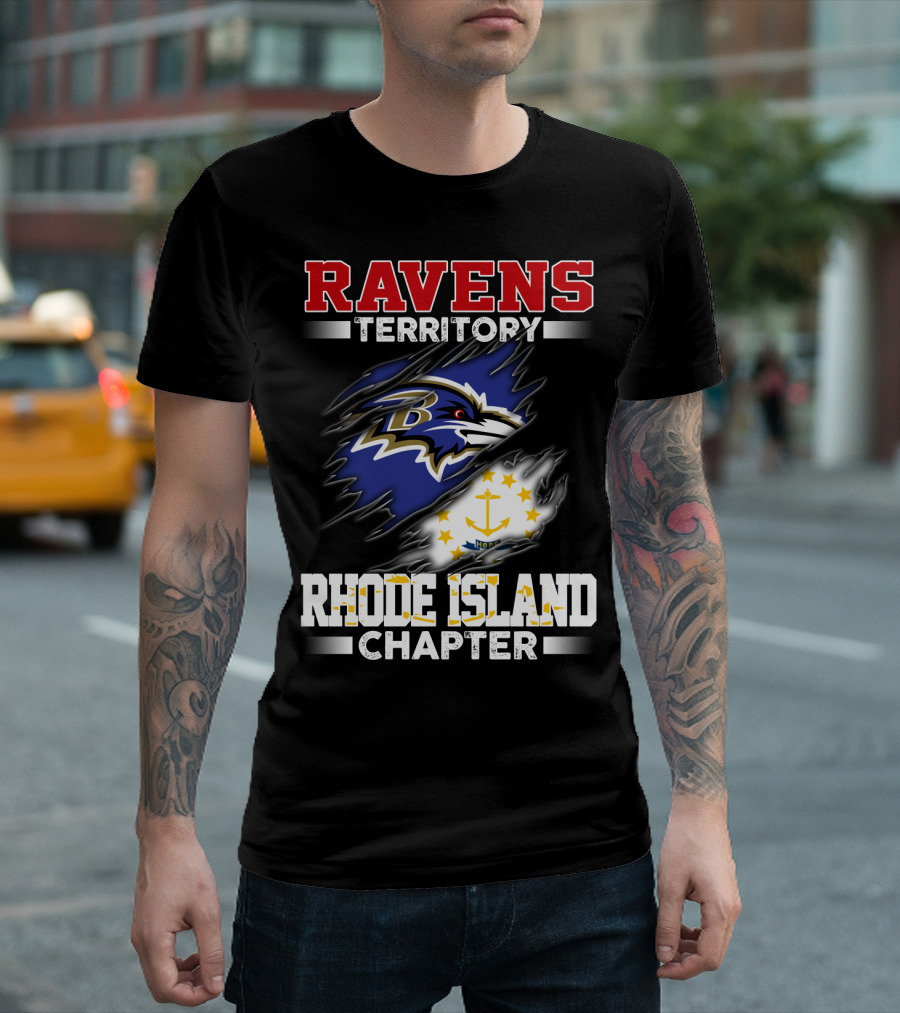 Ravens Territory Bold Logo Rhode Island Chapter Sports Fandom T-Shirt