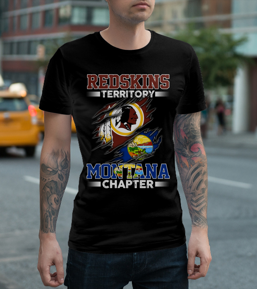Montana Redskins Territory Chapter Logo And Emblem Rip T-Shirt