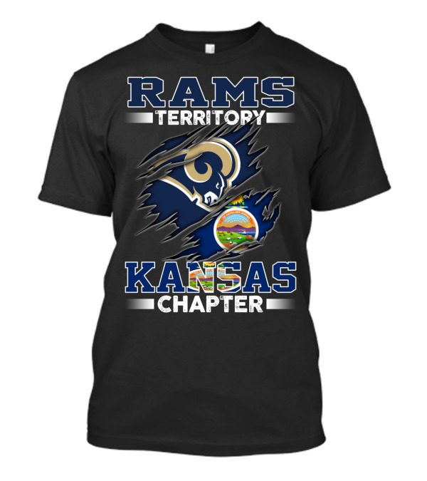 Rams Territory Kansas Chapter Nfl Team Logo With Kansas State Seal T-Shirt