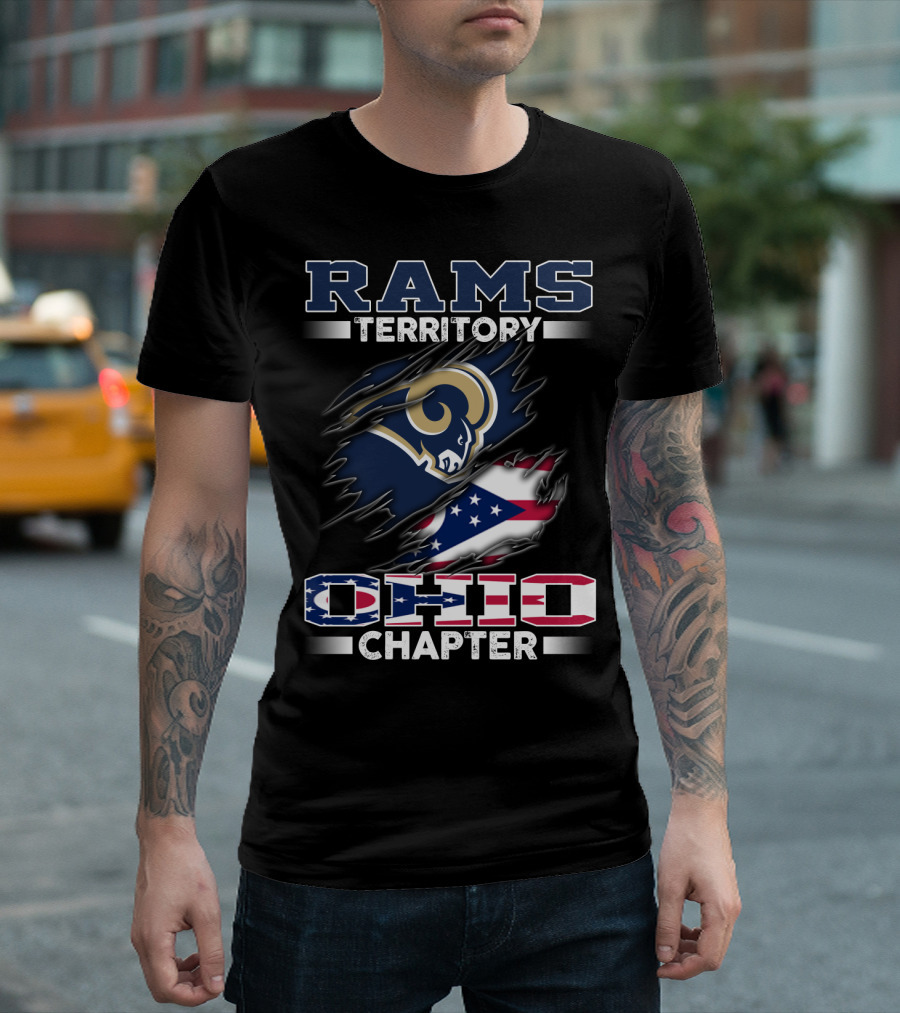 Rams Territory Ohio Chapter Blue And Ohio Flag Theme T-Shirt
