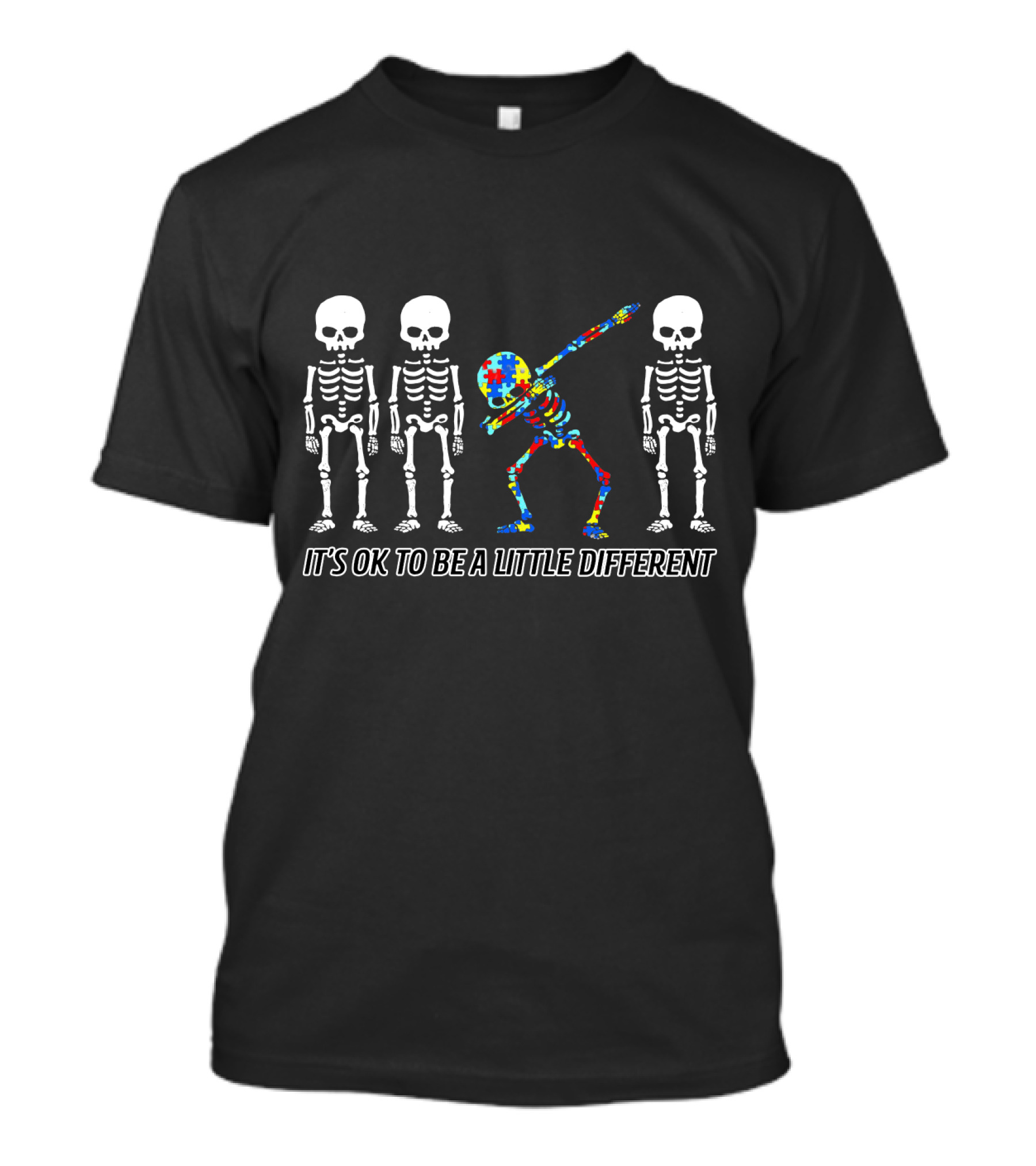 It's Ok To Be A Little Different Skeleton Dab Puzzle T-Shirt