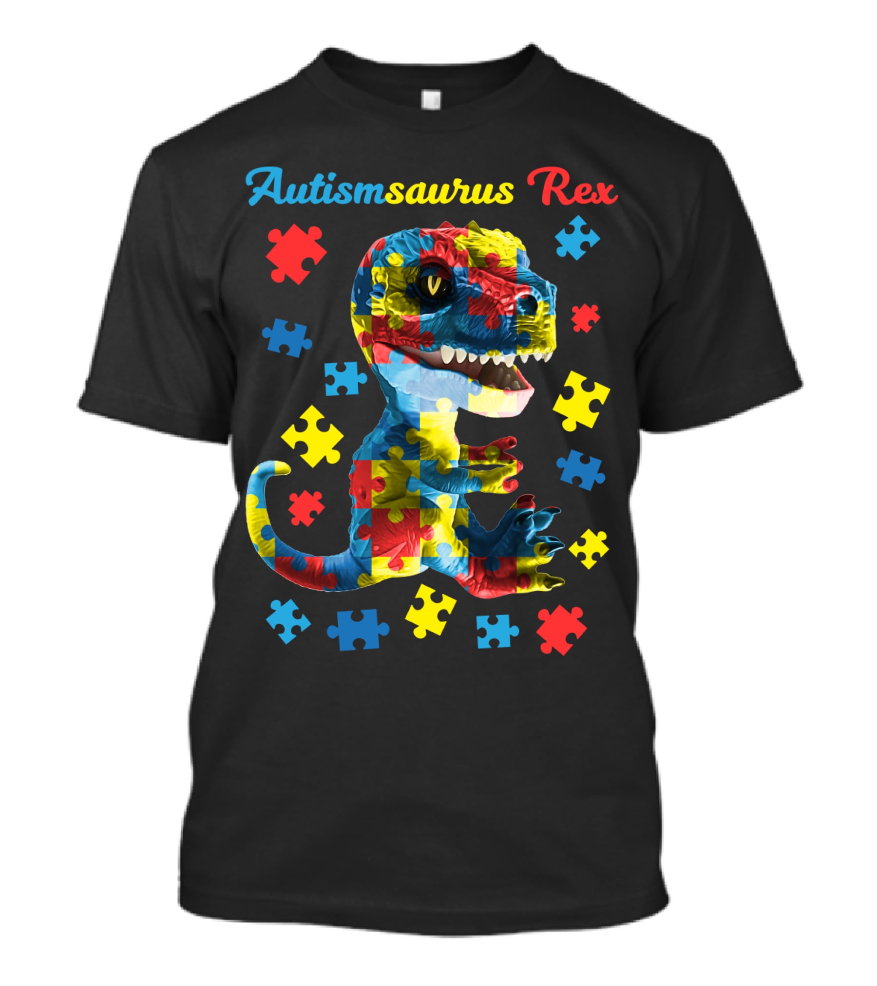 Autismsaurus Rex Dinosaur Puzzle Piece T-Shirt