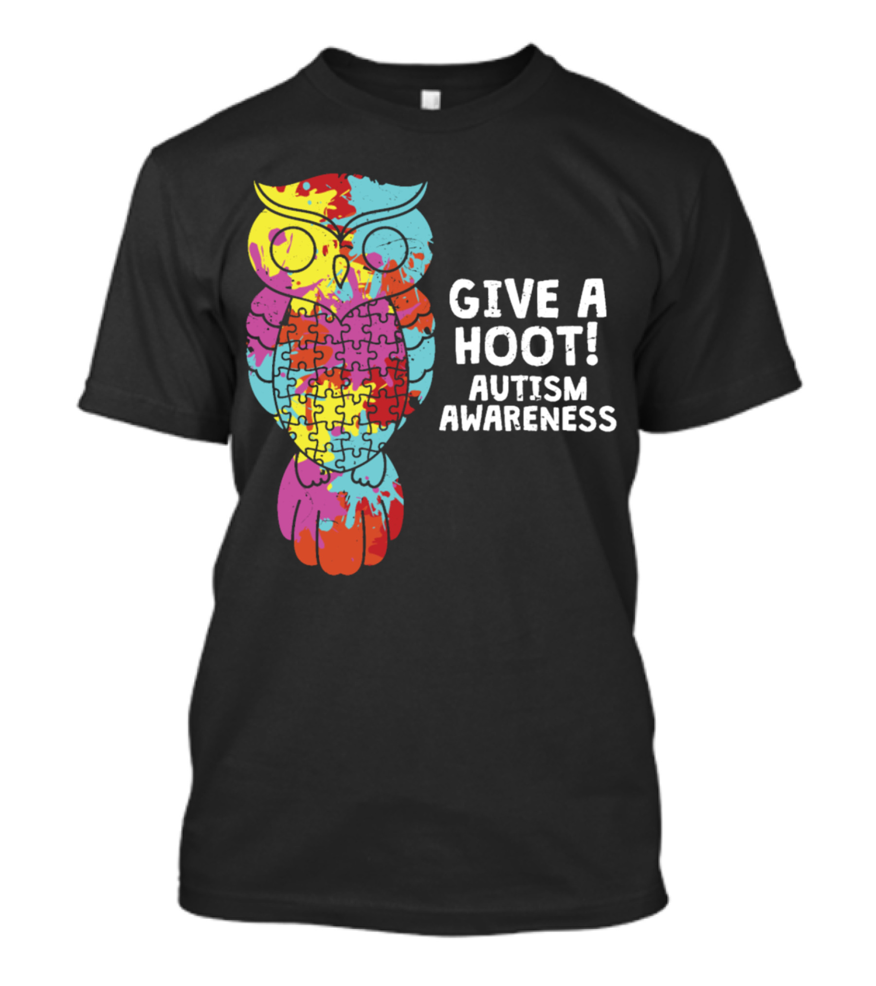 Give A Hoot Puzzle Owl Autism Awareness T-Shirt