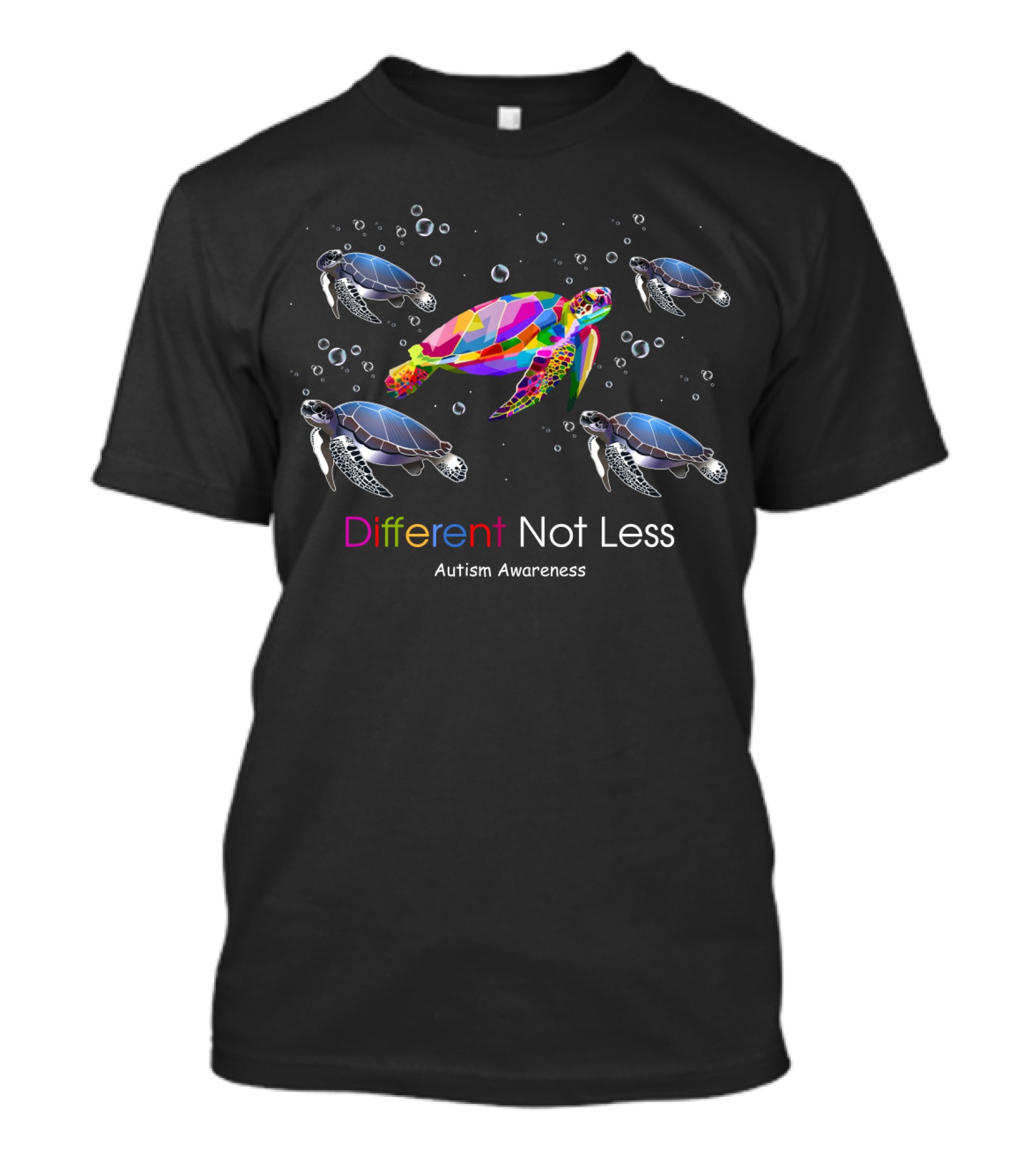 Different Not Less Autism Awareness Sea Turtles T-Shirt
