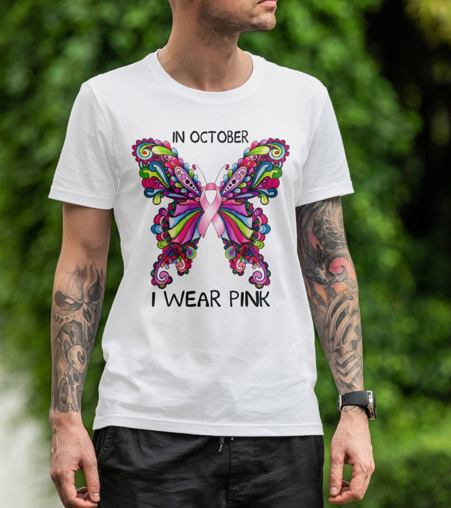 In October I Wear Pink Butterfly T-Shirt