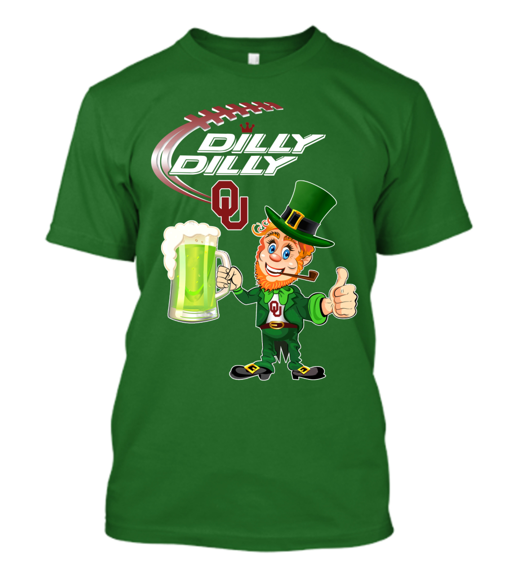 Dilly Dilly OU Football Green Beer Leprechaun T-Shirt