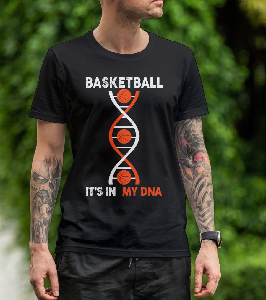 Basketball It's In My DNA Basketball DNA Helix With Basketballs T-Shirt